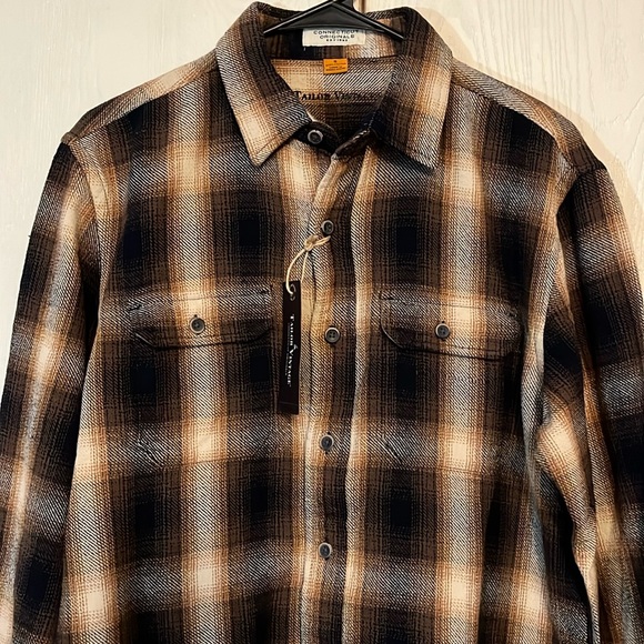 Men’s Tailor Vintage Flannel Button Front Shirt - Picture 1 of 10